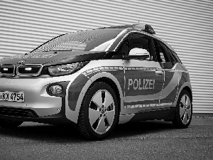 Automobile, BMW I3, 2015, police
