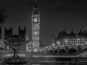 London, bridge, Big Ben, River