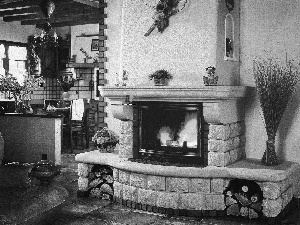 burner chimney, house, Flowers, basket, dried, interior