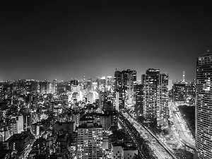 Aerial View, Tokio, City at Night