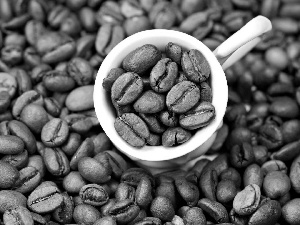 Cup, grains, coffee