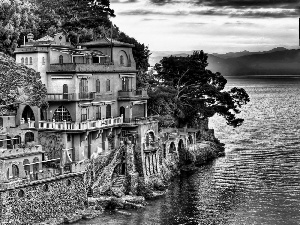 house, Portofino, Italy, sea