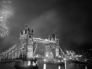 fireworks, Tower Bridge, London