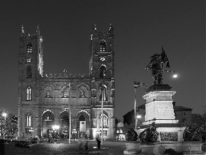 Monument, People, Montreal, Church, Canada