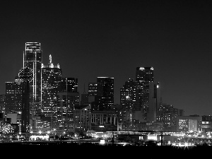 The United States, Town, Night, Dallas