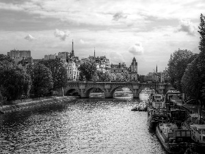 Paris, bridge, River
