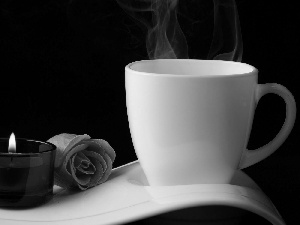rose, coffee, candle