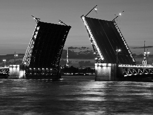 Russia, St. Petersburg, bridge, River, open