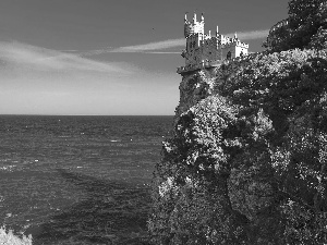 Castle, Rock, sea, an
