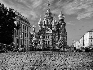 Cerkiew, St. Petersburg, causeway, Cathedral of the Resurrection