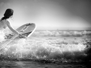 Women, Waves, Surfing, sea