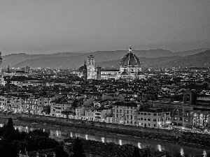 town, Italy, Florence, panorama, chair