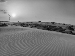 Windmill, Desert, Sand