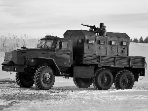 lorry, soldier, winter, military