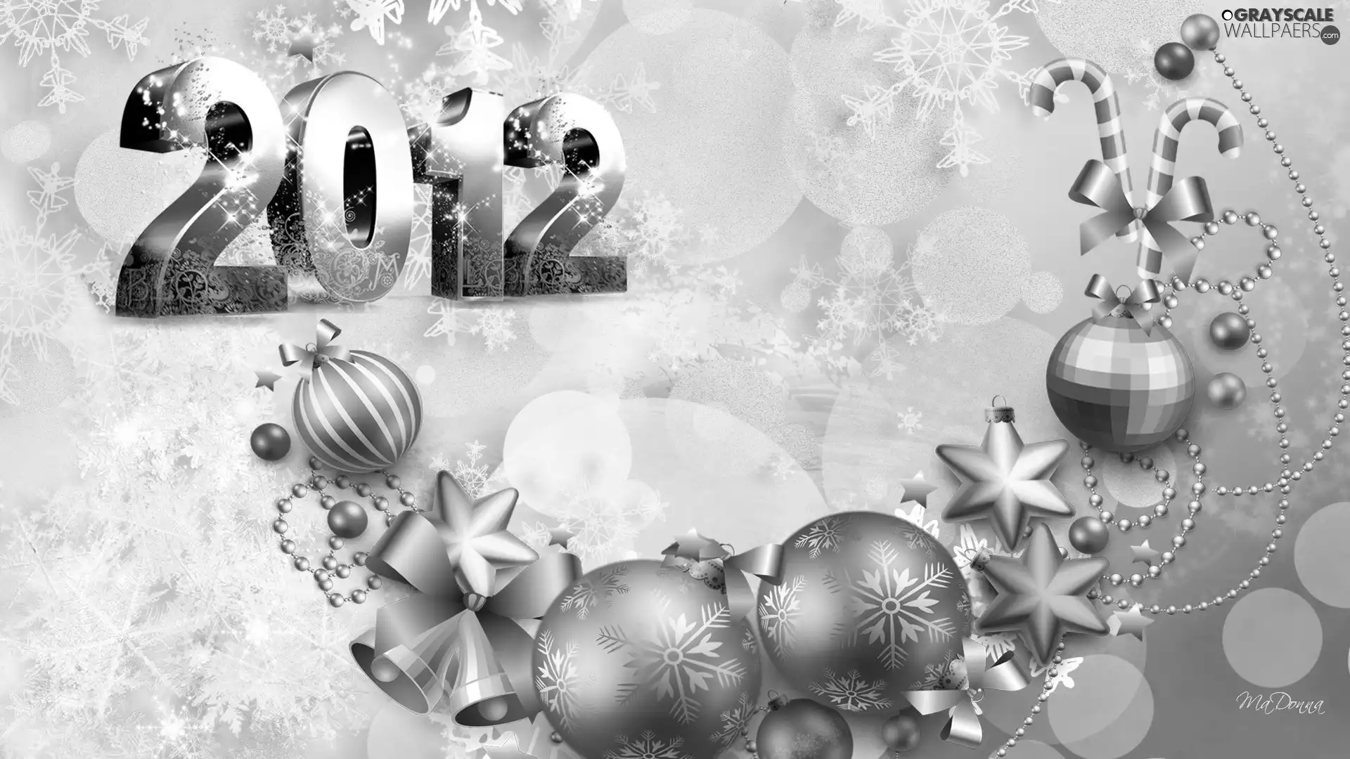2012, graphics, New, year, baubles