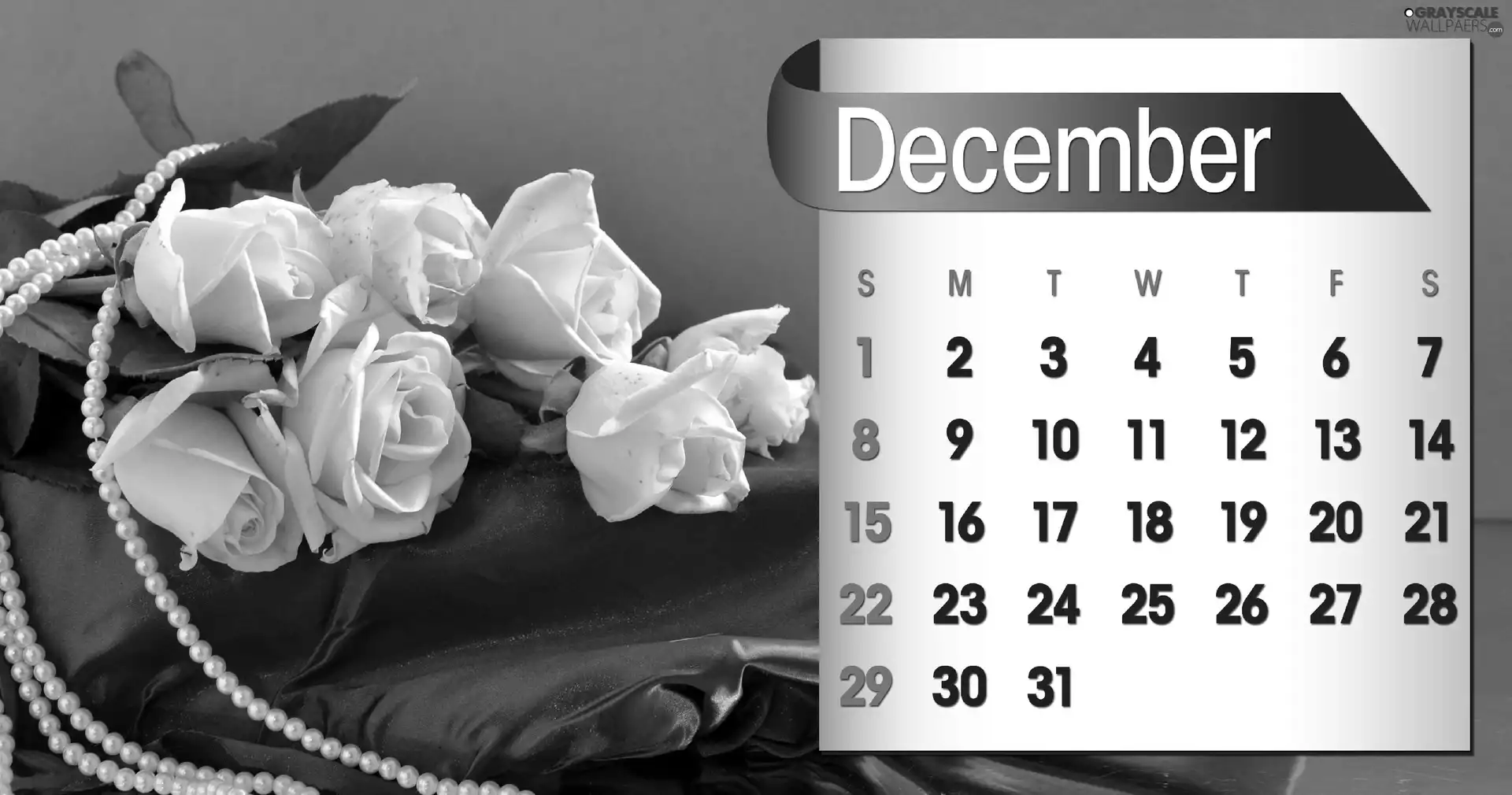 Calendar, december, 2013, roses