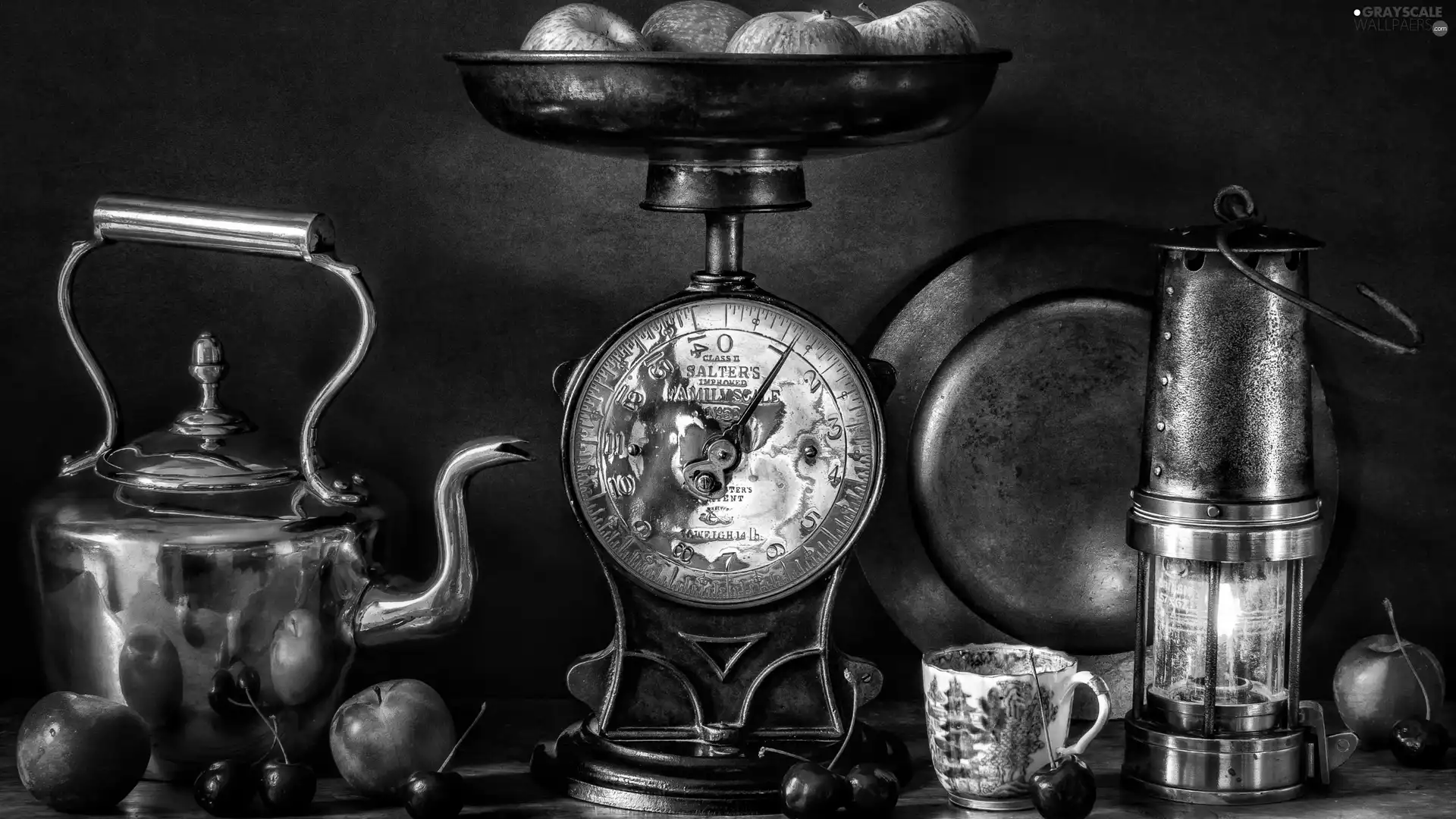 kettle, weight, cup, Antiques, Lamp, apples