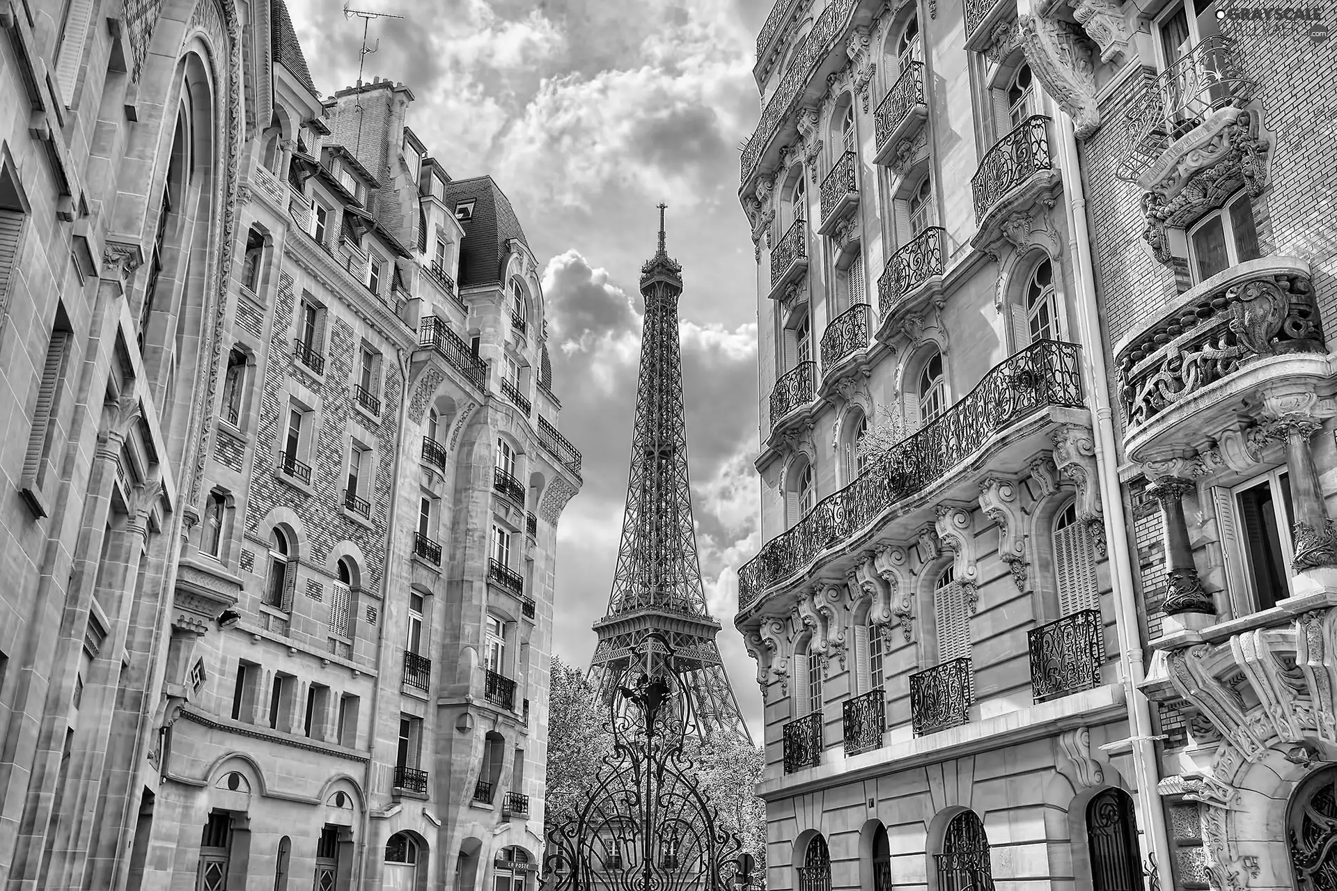 Paris, Eiffla Tower, apartment house, France