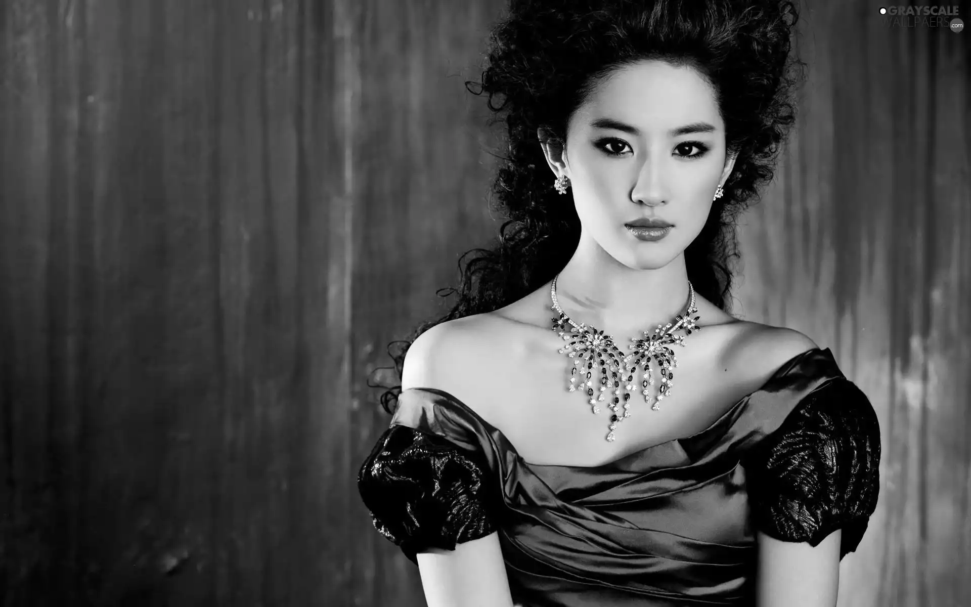 actress, black, dress, Liu Yifei