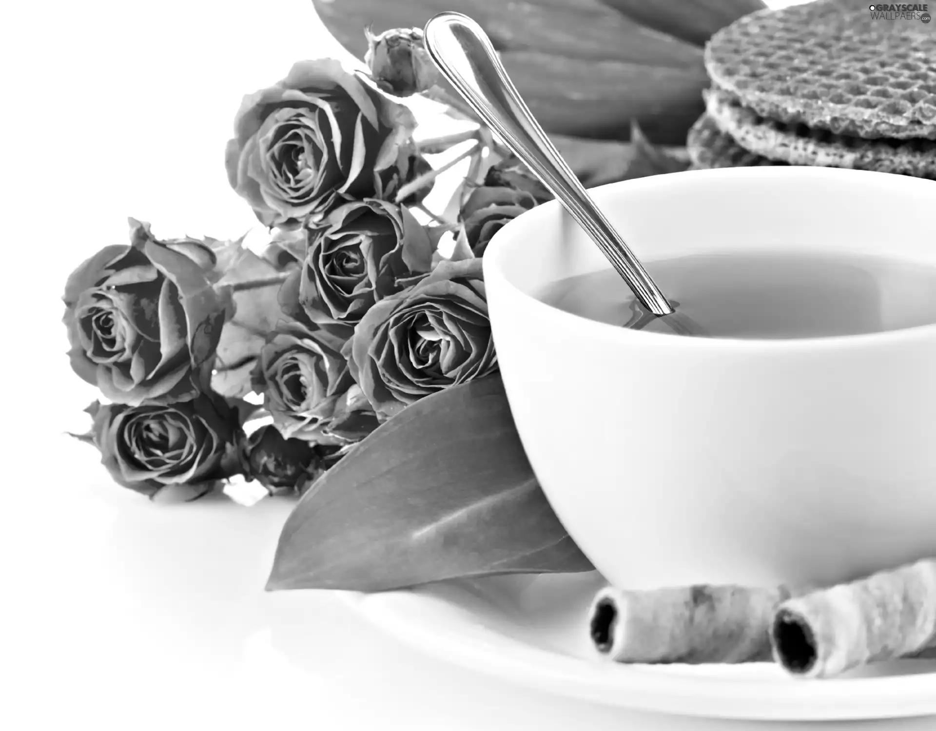 tea, roses, breakfast, Cookies