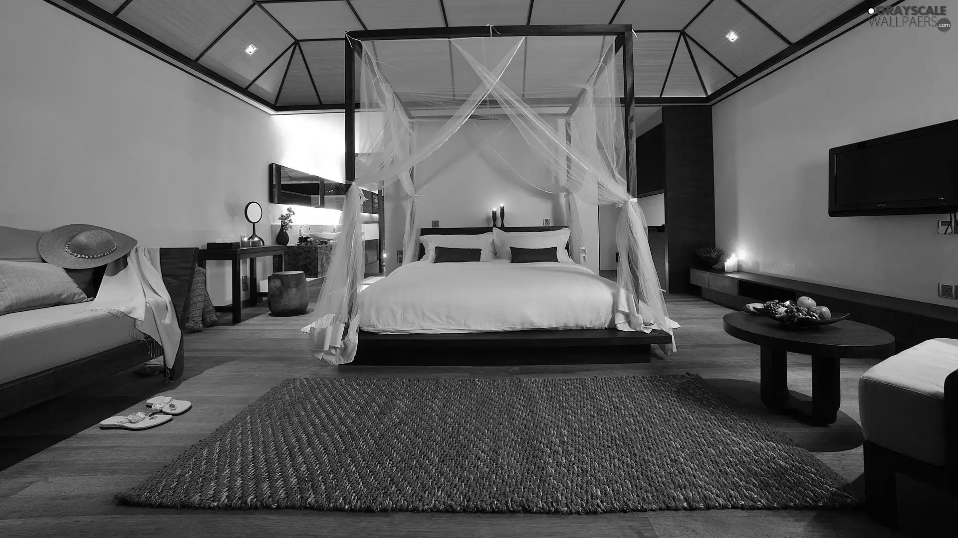 Bedroom, White Bed, carpet