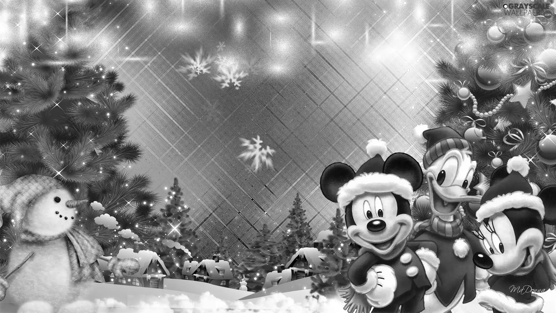 mouse, Snowman, christmas, Miki