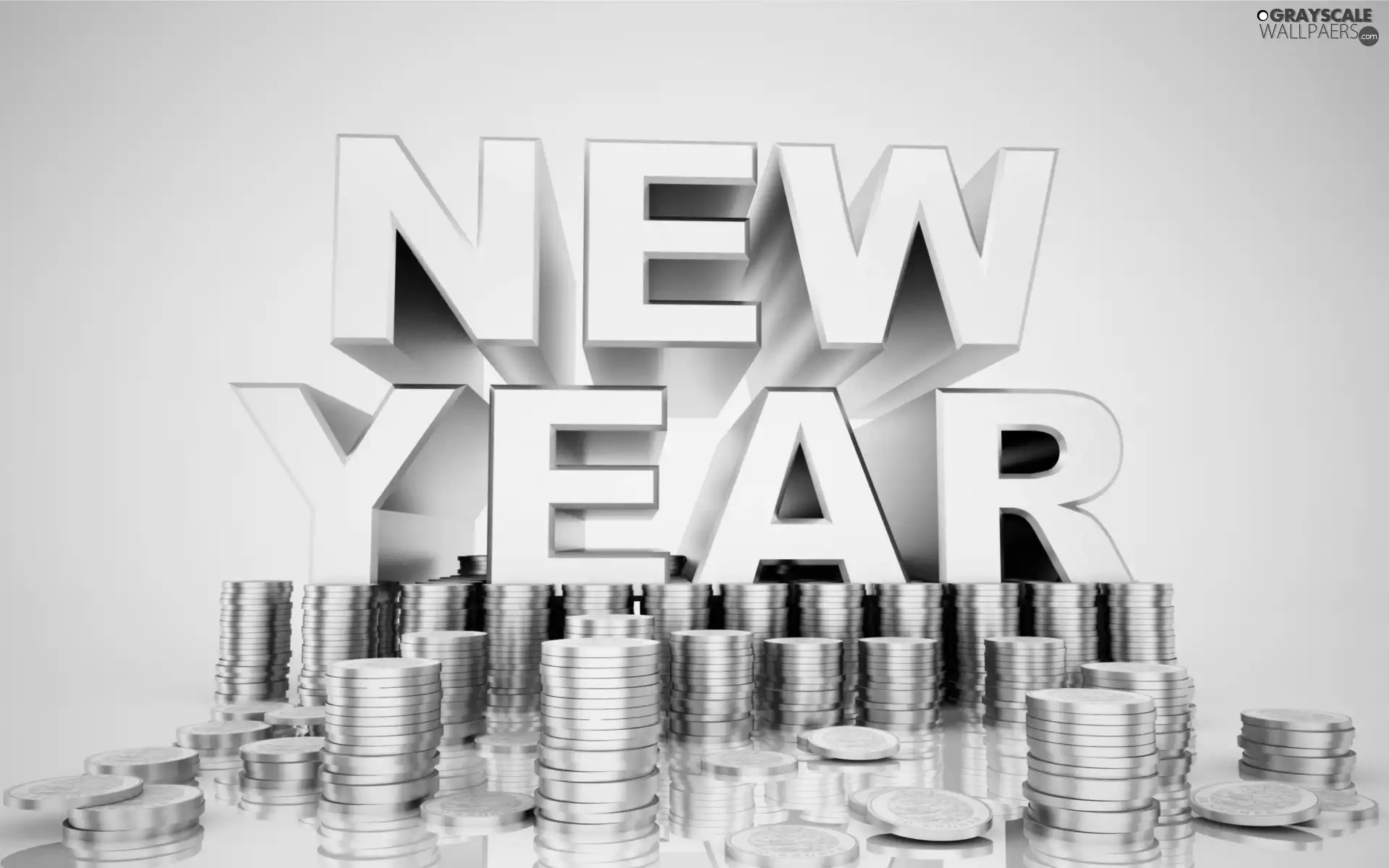 New, text, coins, year