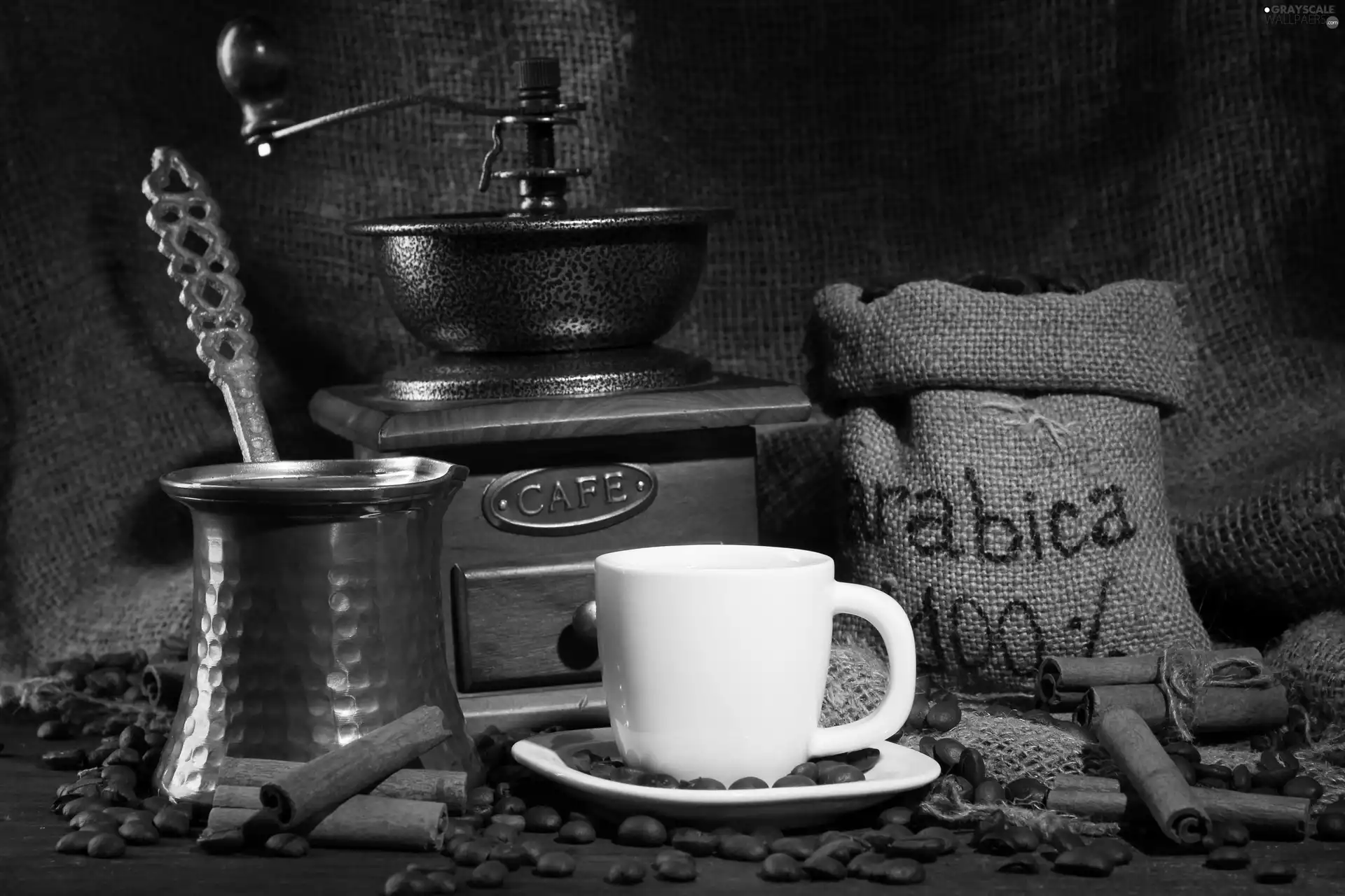 coffee, Mill, Cup, grains