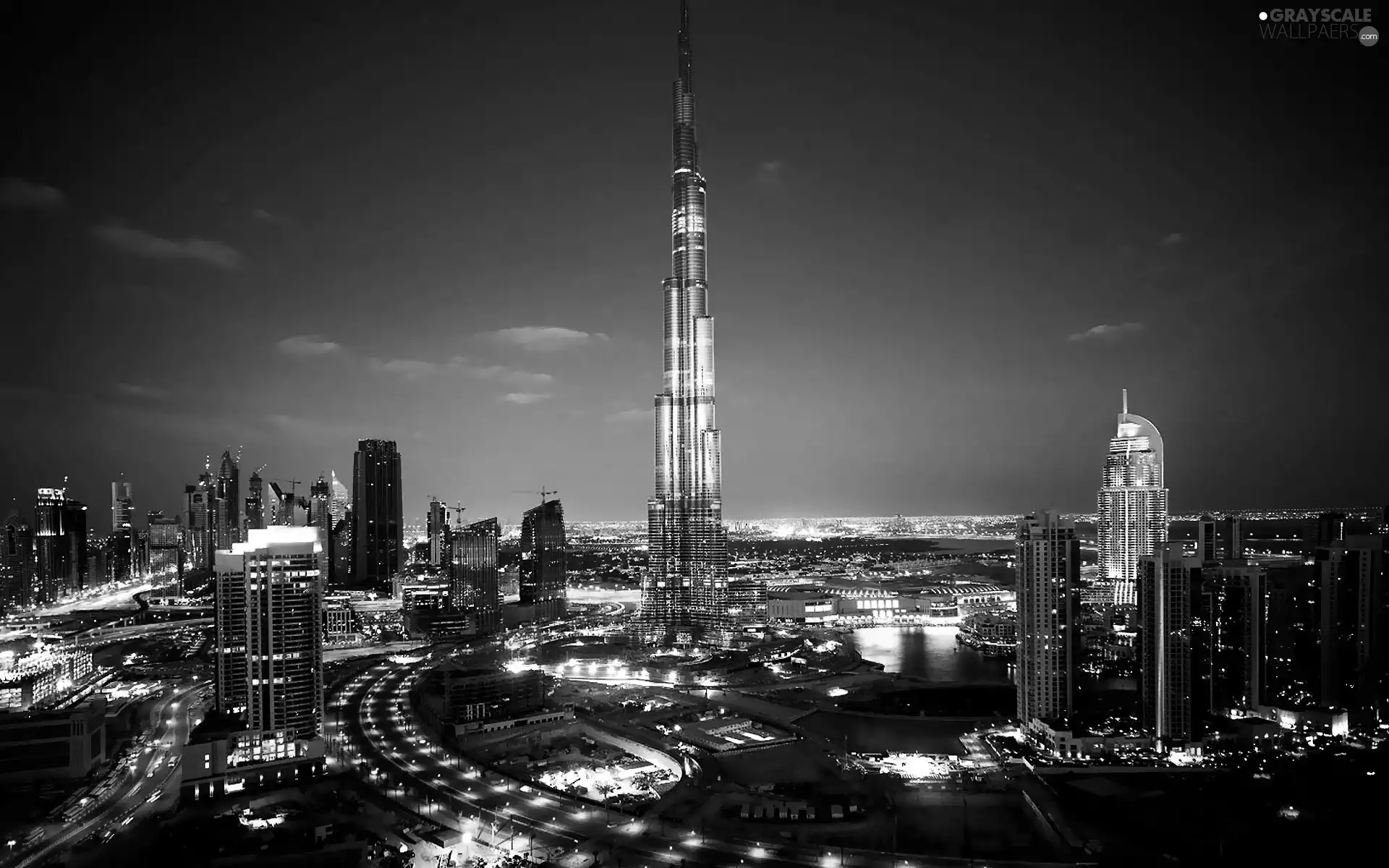 Burj Khalifa, United Arab Emirates, light, City at Night, Night, Dubaj