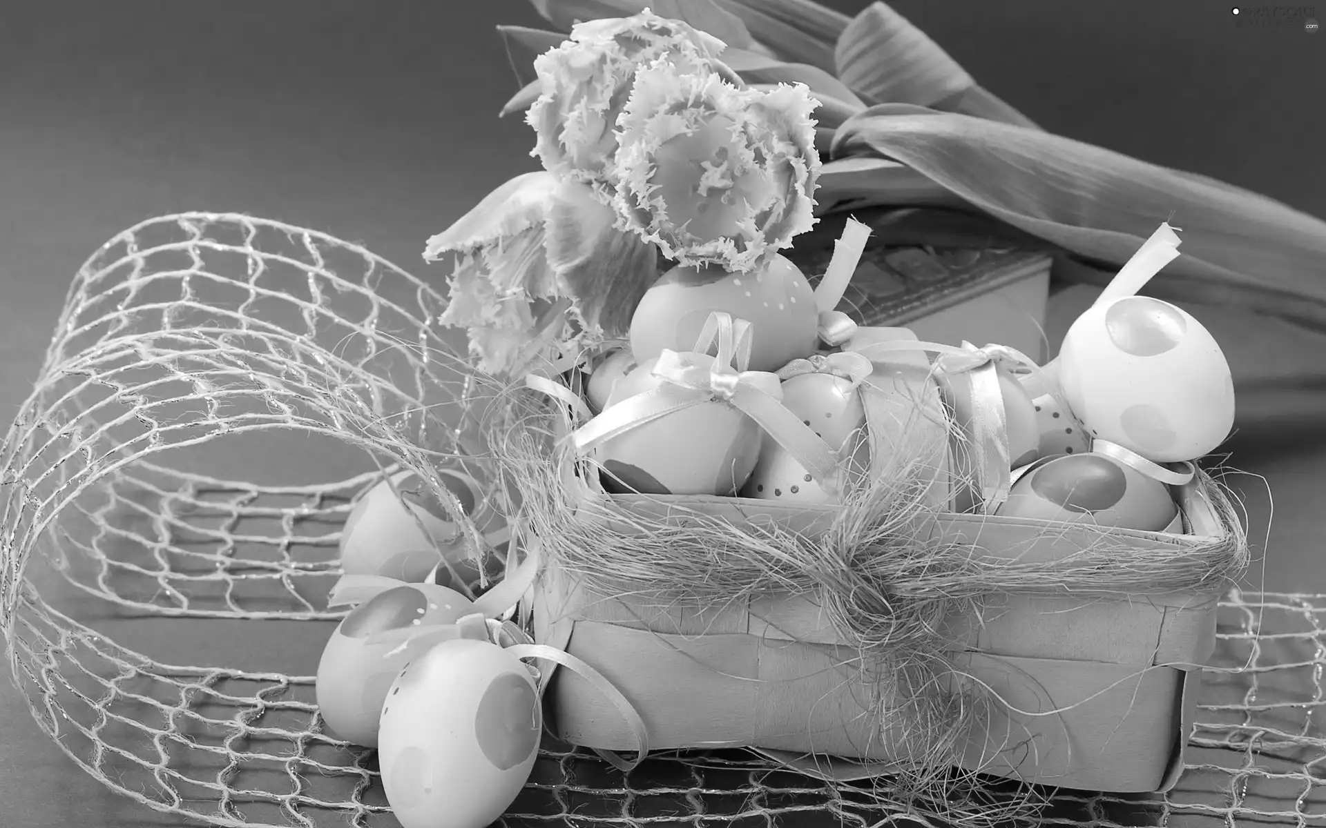 basket, decoration, Easter, eggs