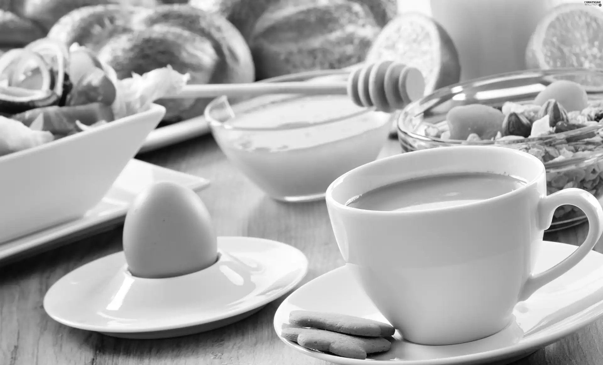 breakfast, coffee, cup, egg