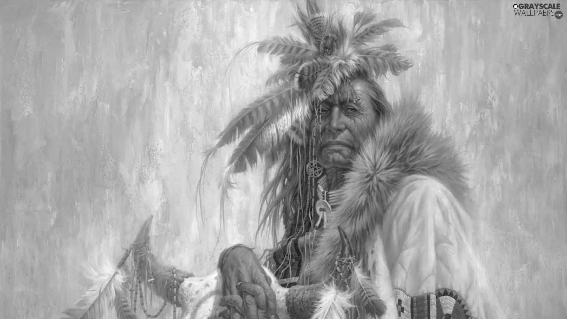 Larry Fanning, Indian, feather