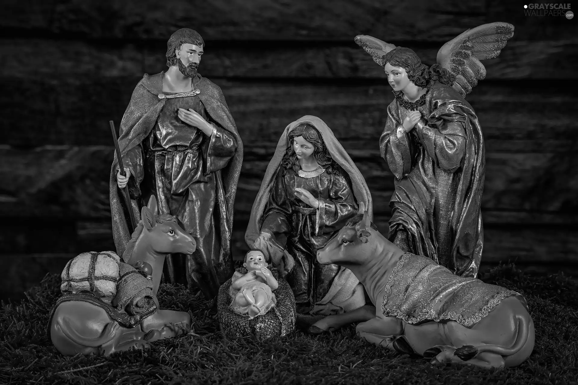 crib, Christmas, decoration, figures