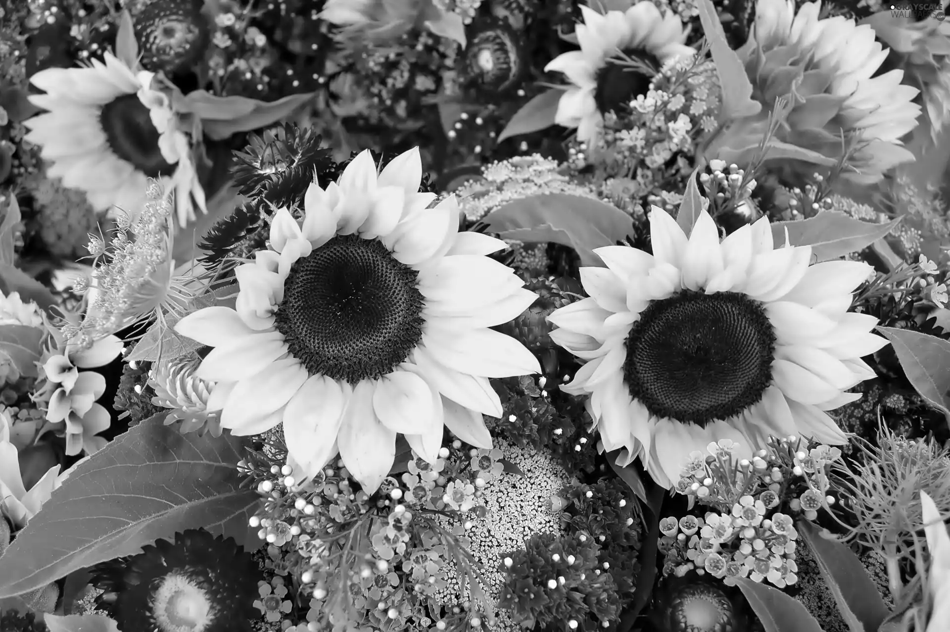 Nice sunflowers, bouquet, flowers