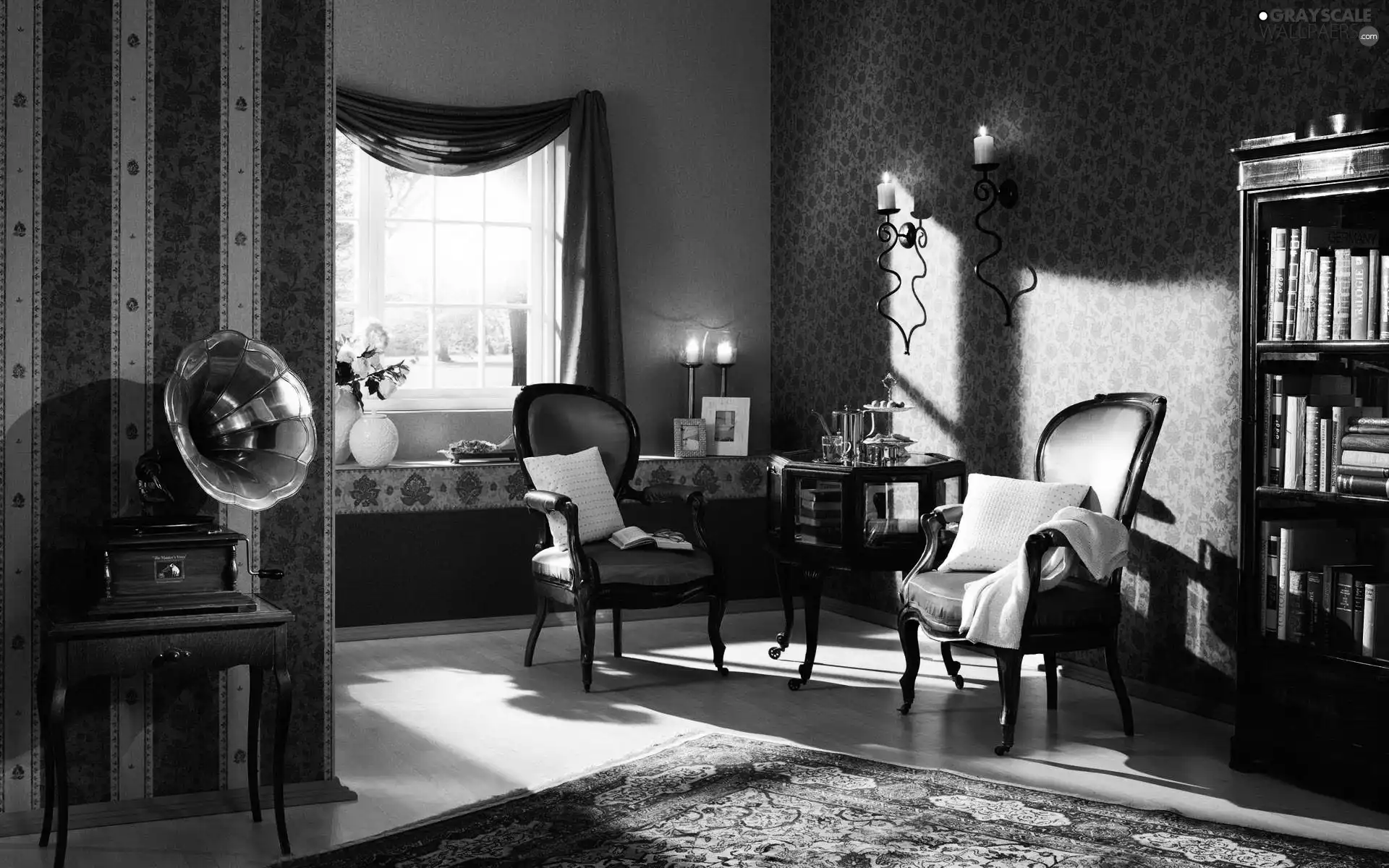 furniture, gramophone, Room, old, interior