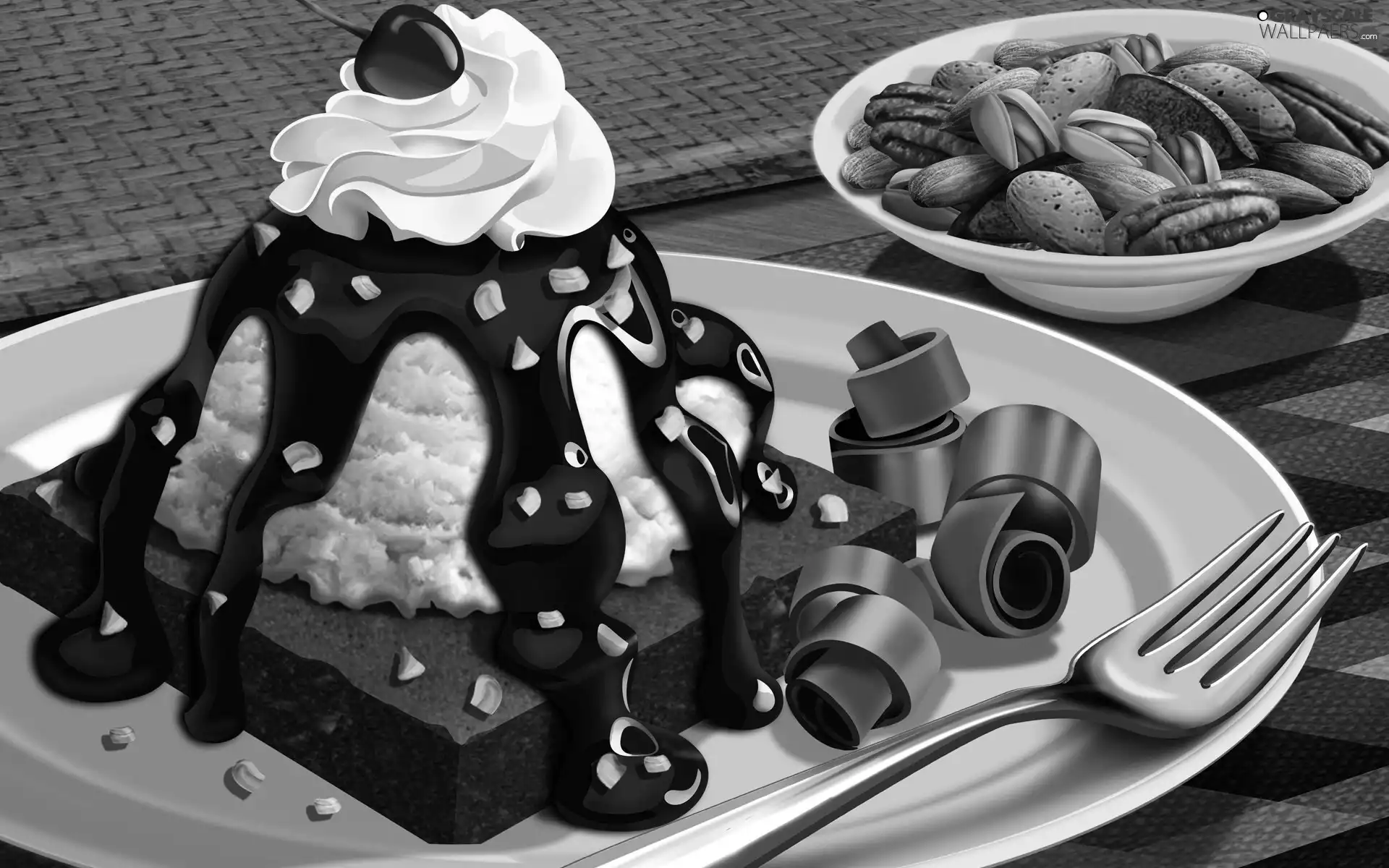 dessert, Wisienka, graphics, glaze