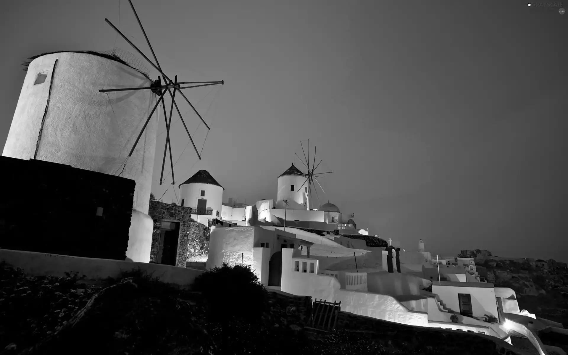 Greece, Windmills, santorini