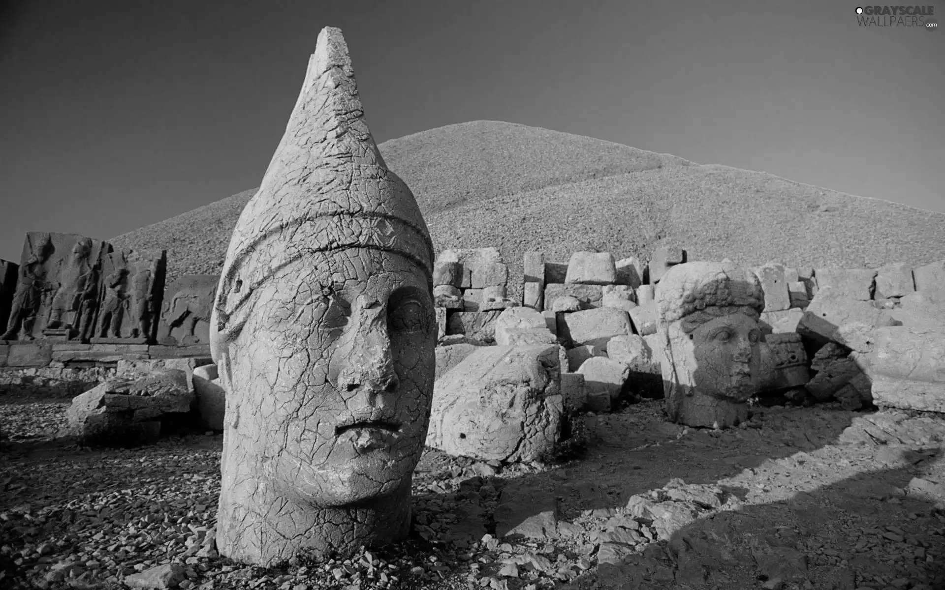 head, statues, Desert