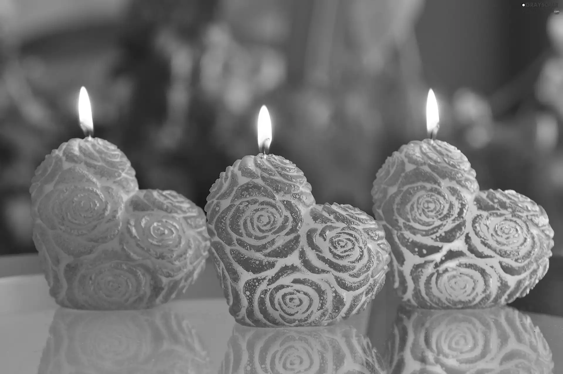 candles, hearts