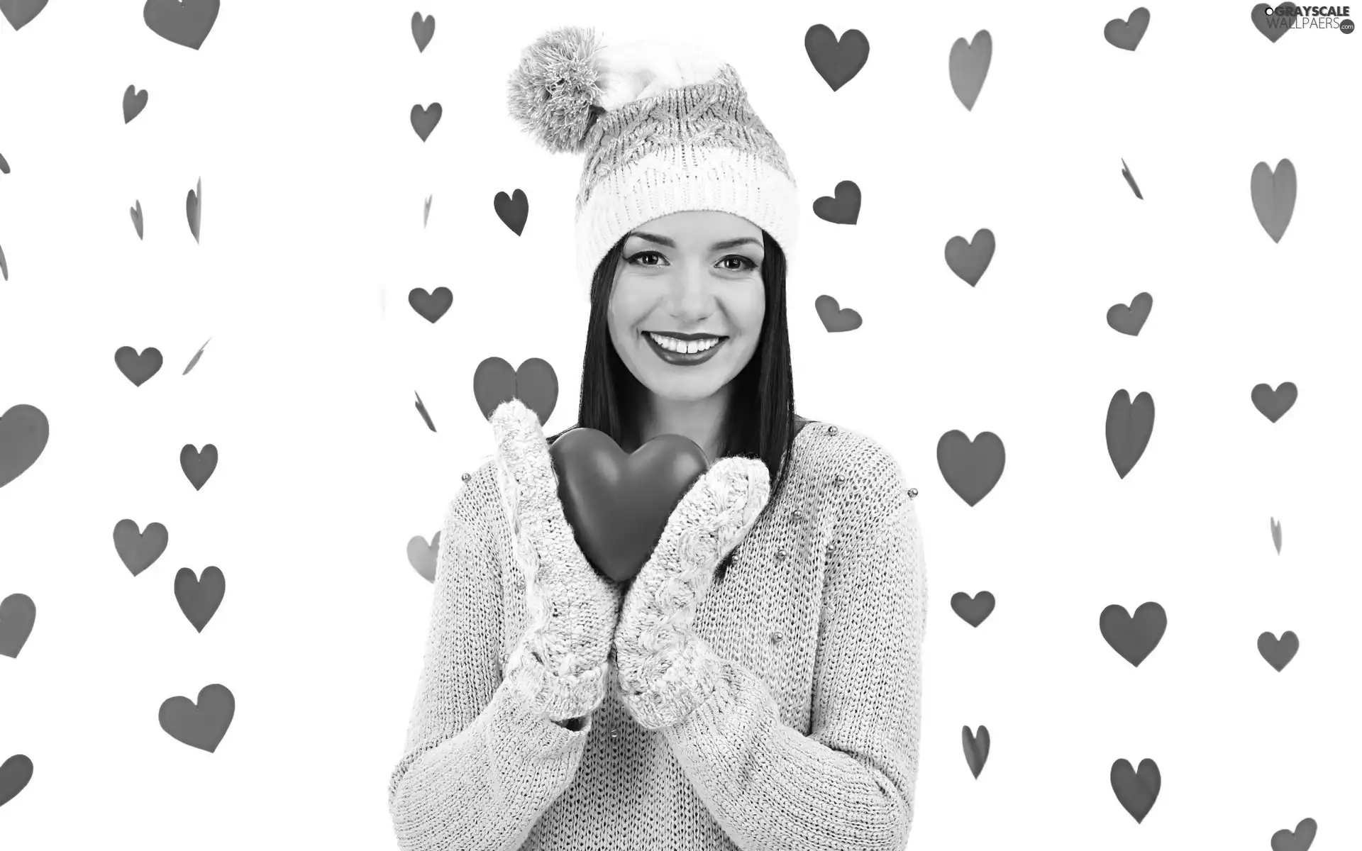 Hat, hearts, smiling, Valentine