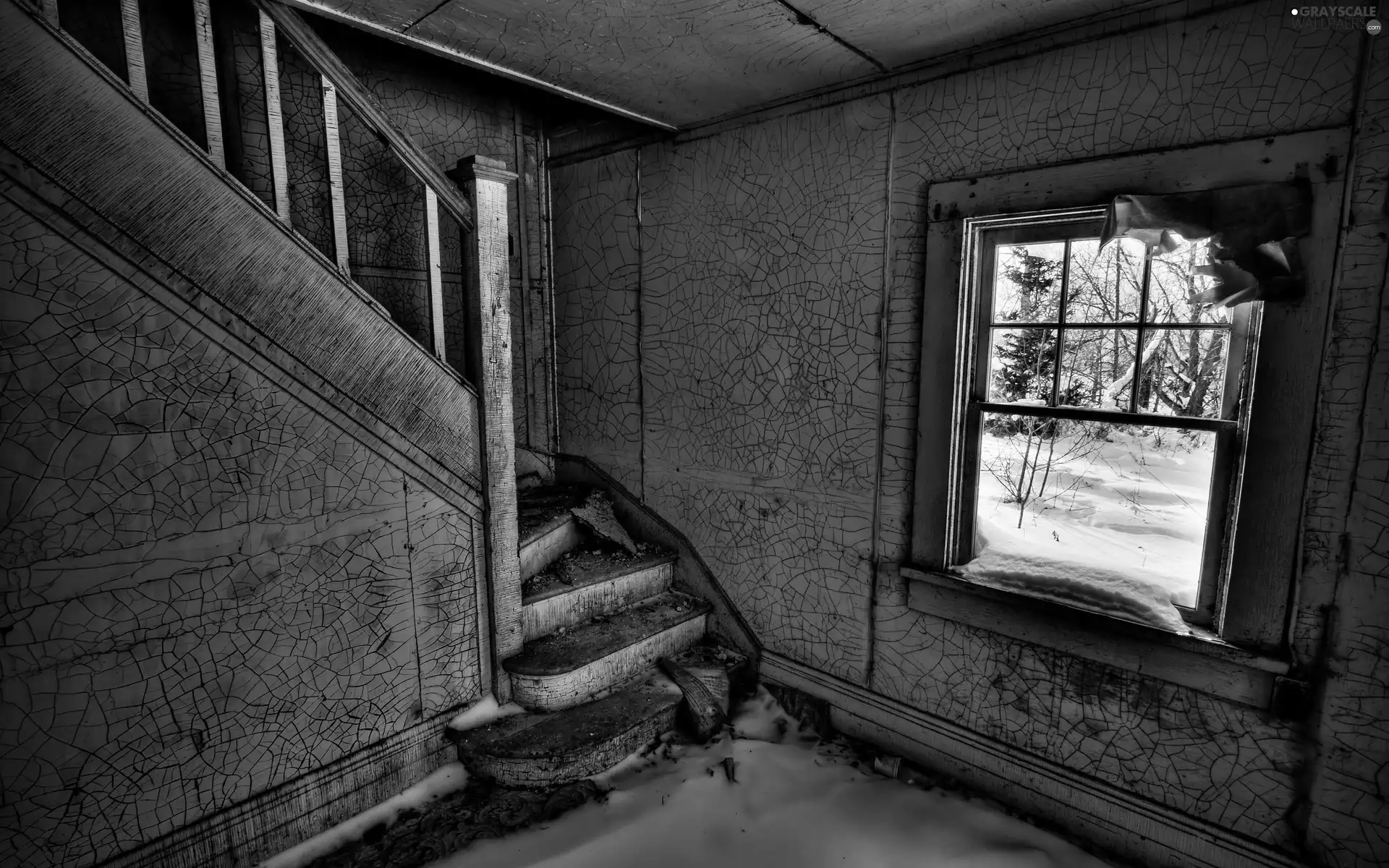 Stairs, Neglected, Old, house, interior