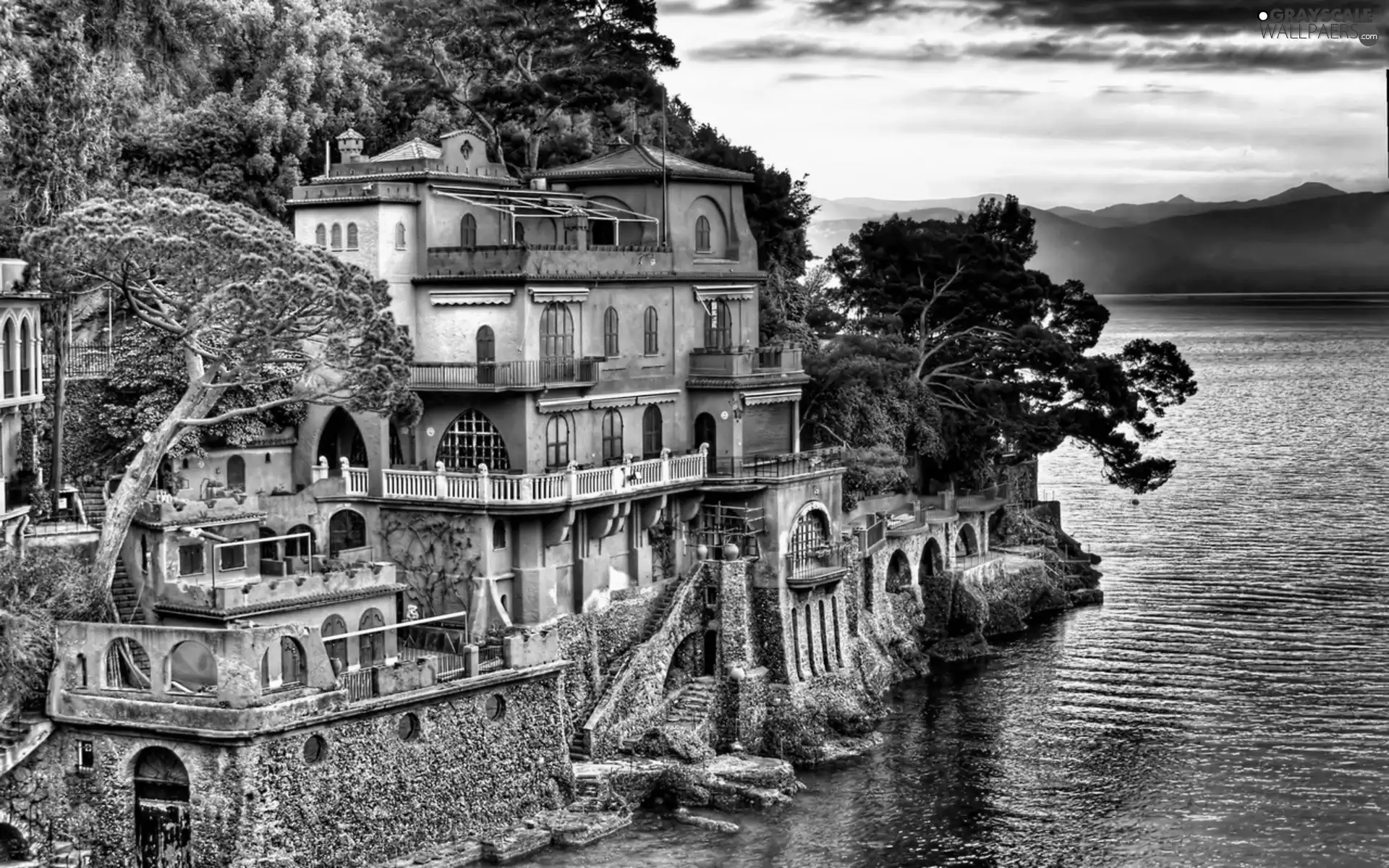 house, Portofino, Italy, sea