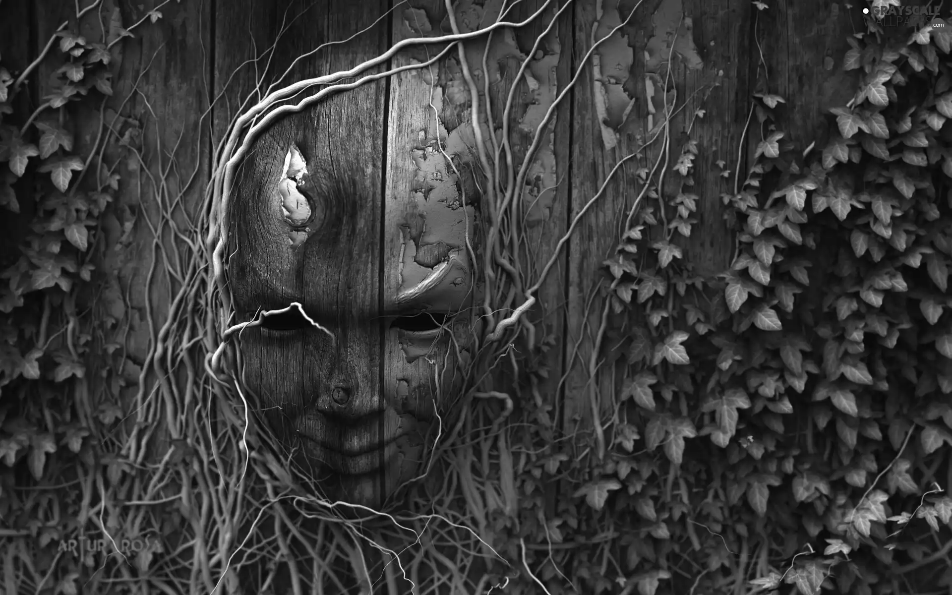 ivy, trees, Mask