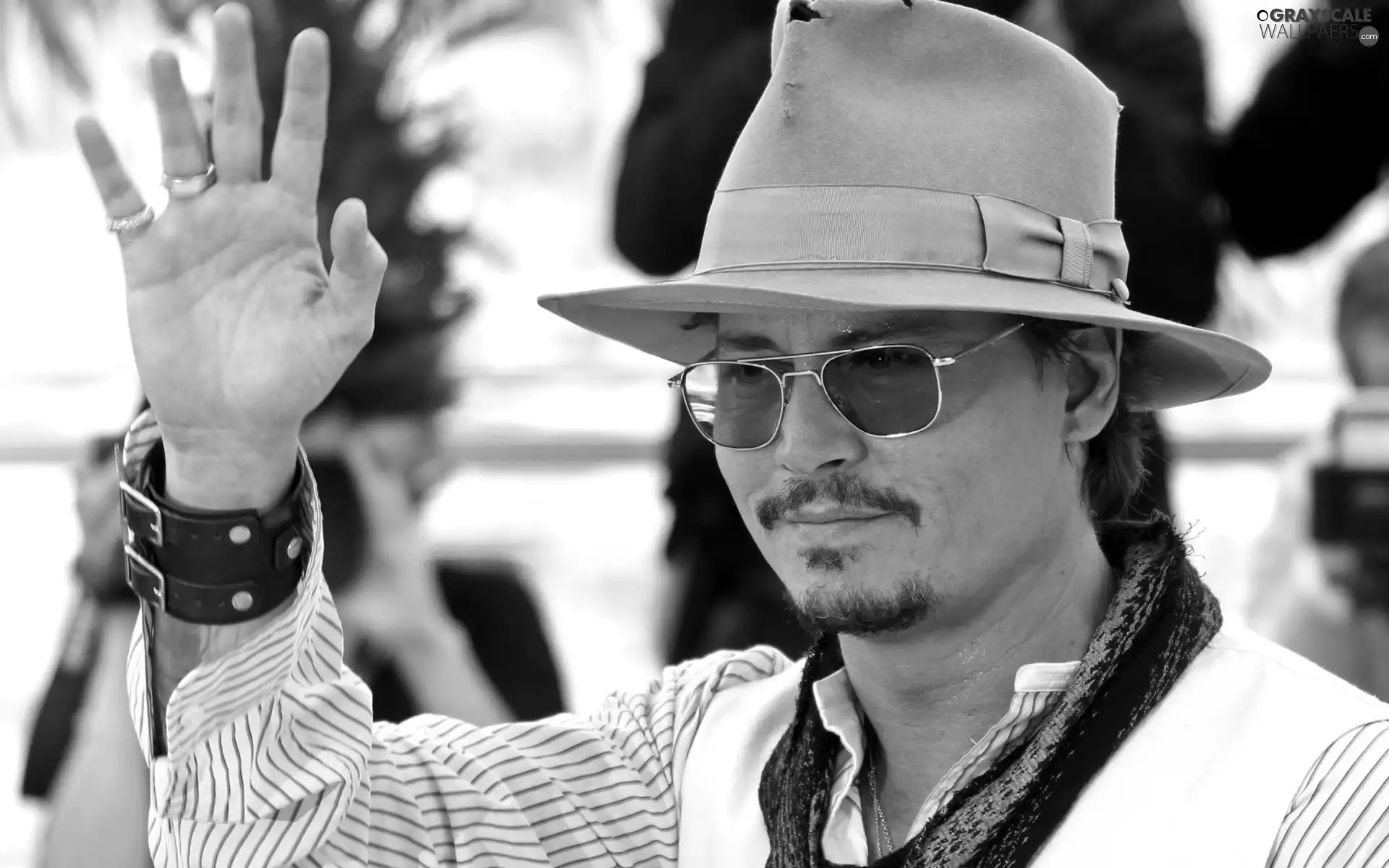 Glasses, Hat, actor, Johnny Depp, a man
