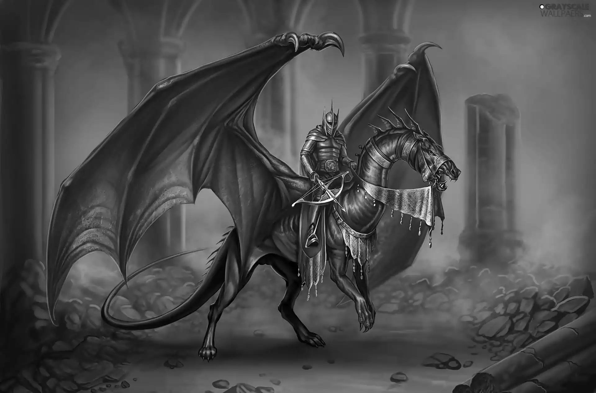 Digital Art, Dragon, Knight