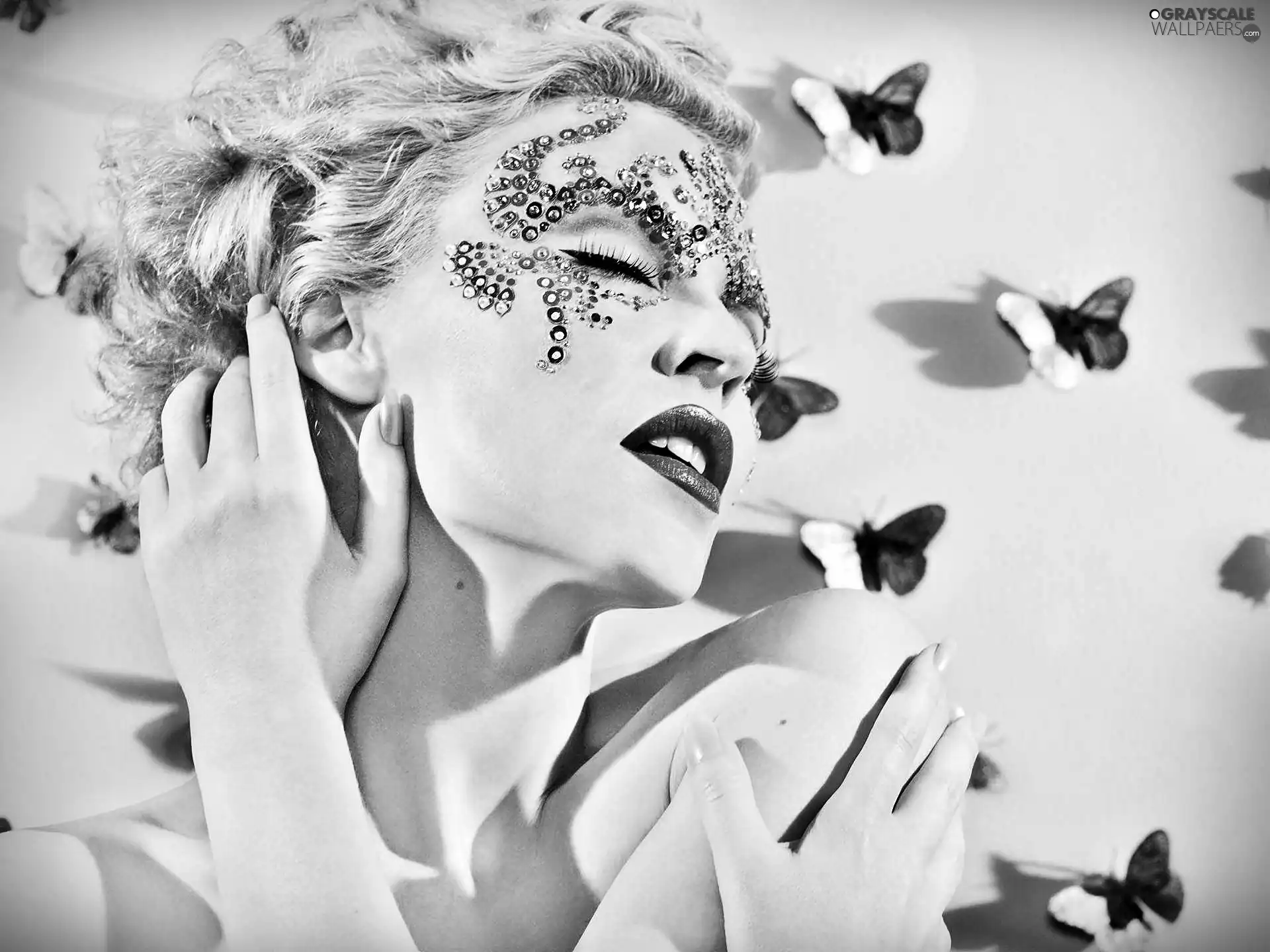 make-up, butterflies, Minogue, singer, Kylie