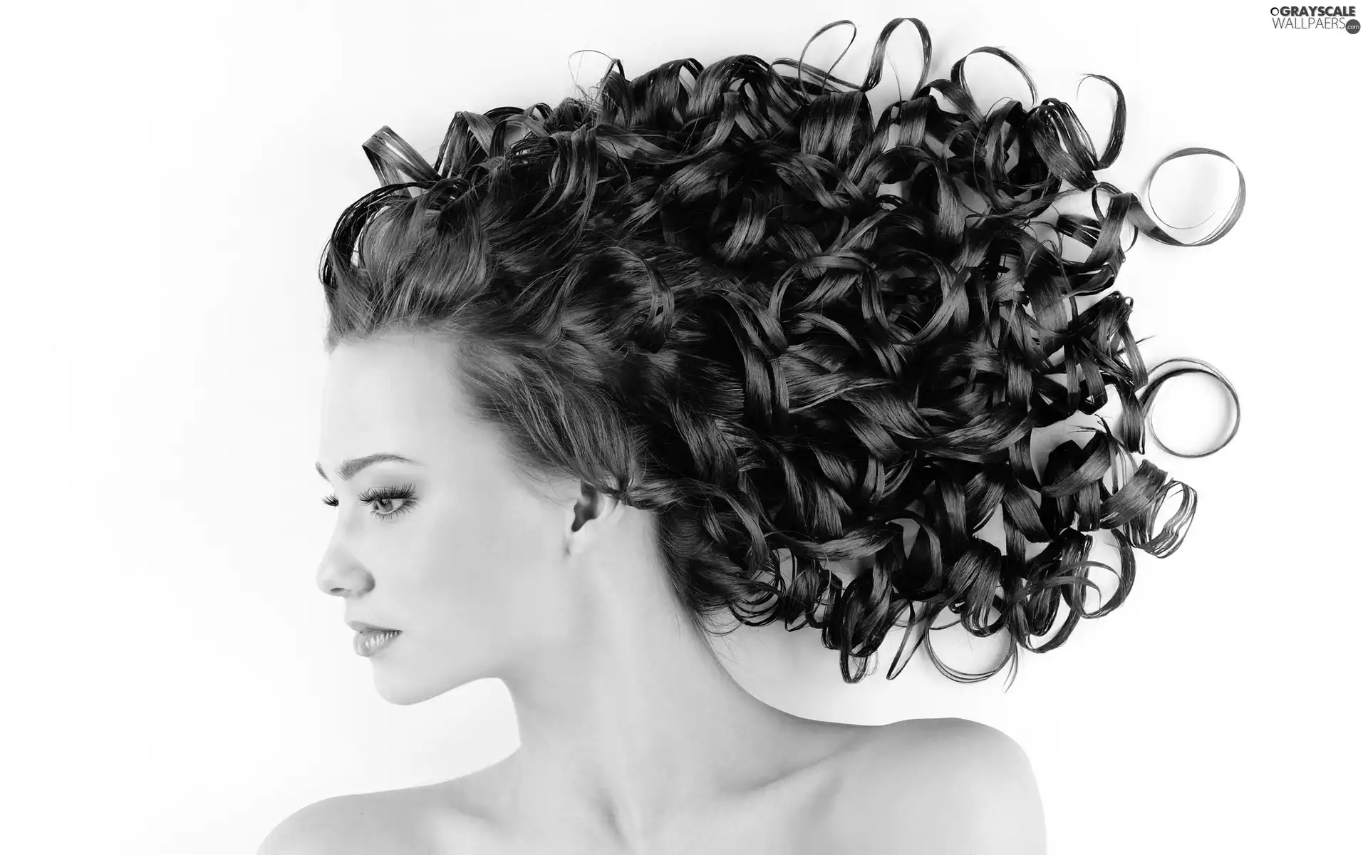 curls, Women, make-up