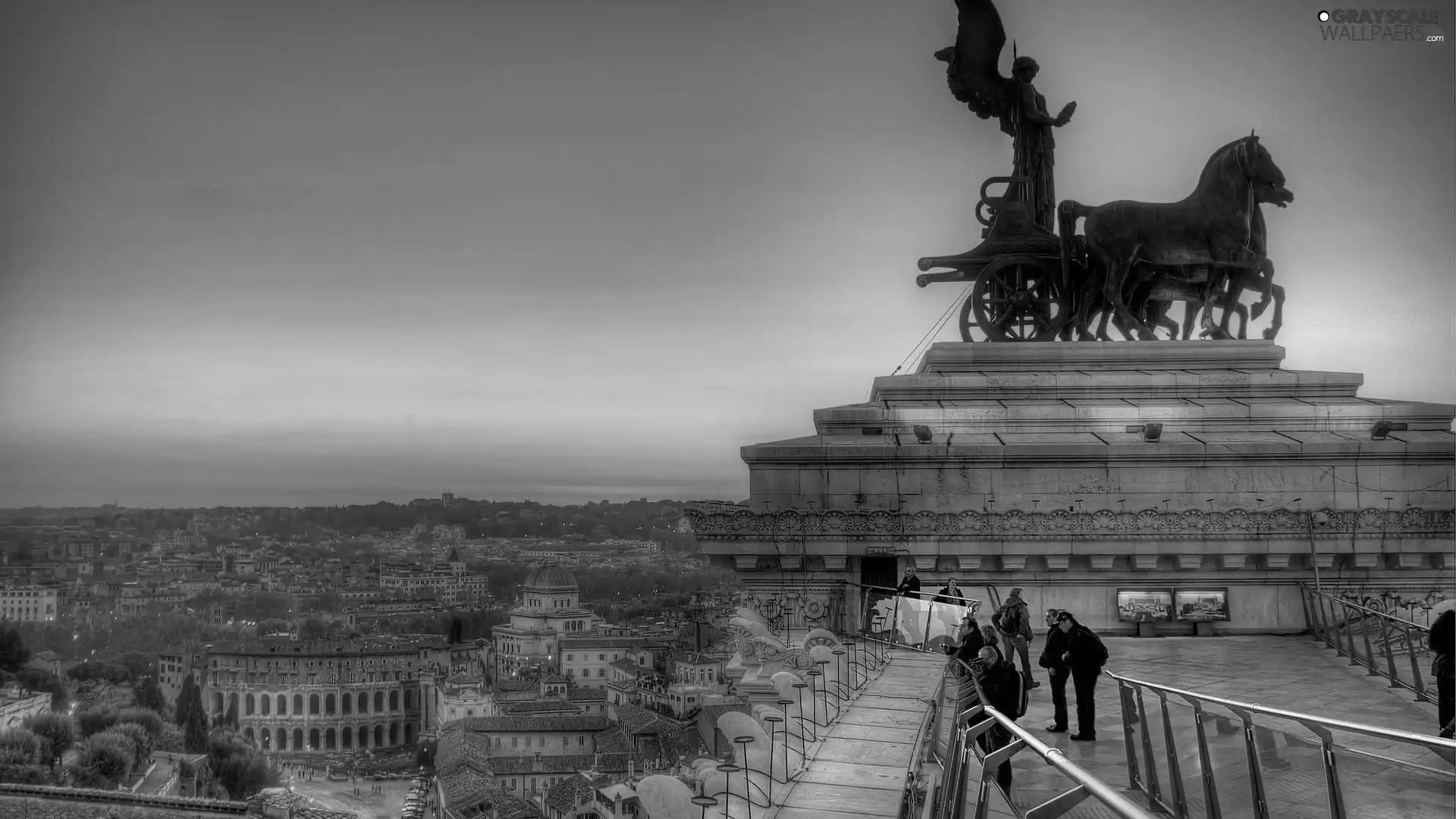 Monument, People, Rome, Town, Italy