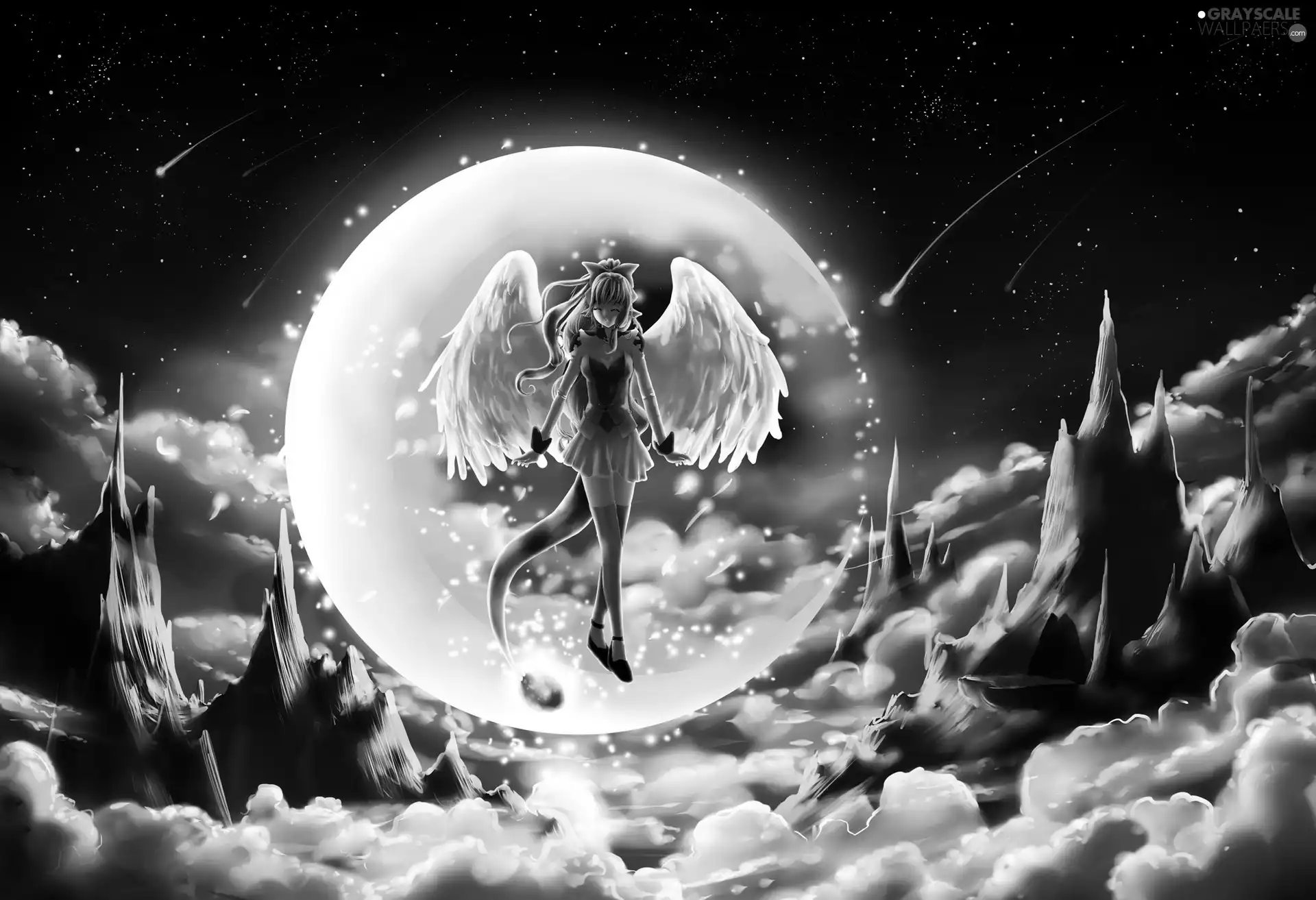 moon, Chibionpu, angel