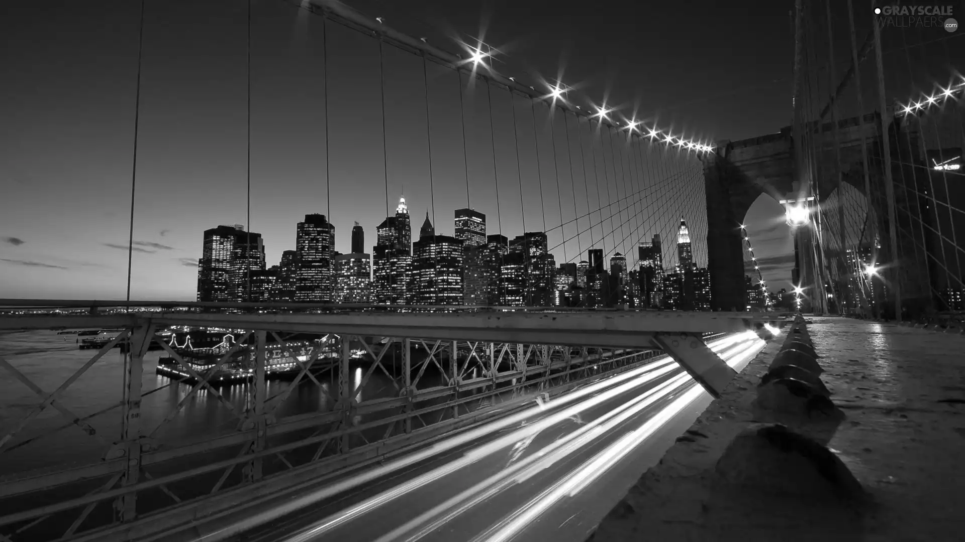 bridge, light, Night, Bruklinski